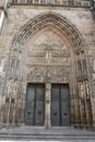 Portal entrance door of Lorenzkirche in Nuremberg